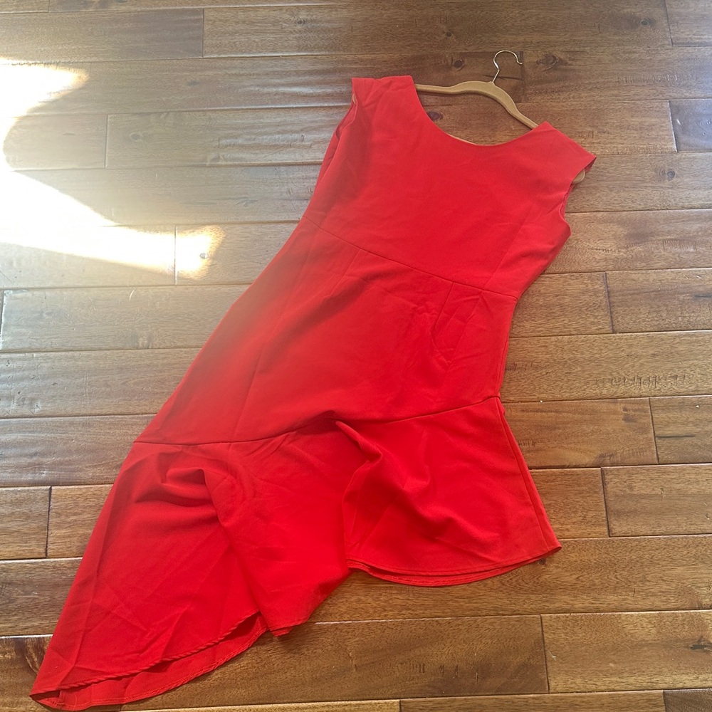 Boston Proper Red Asymmetrical Dress size 10 NWOT - Picture 4 of 4